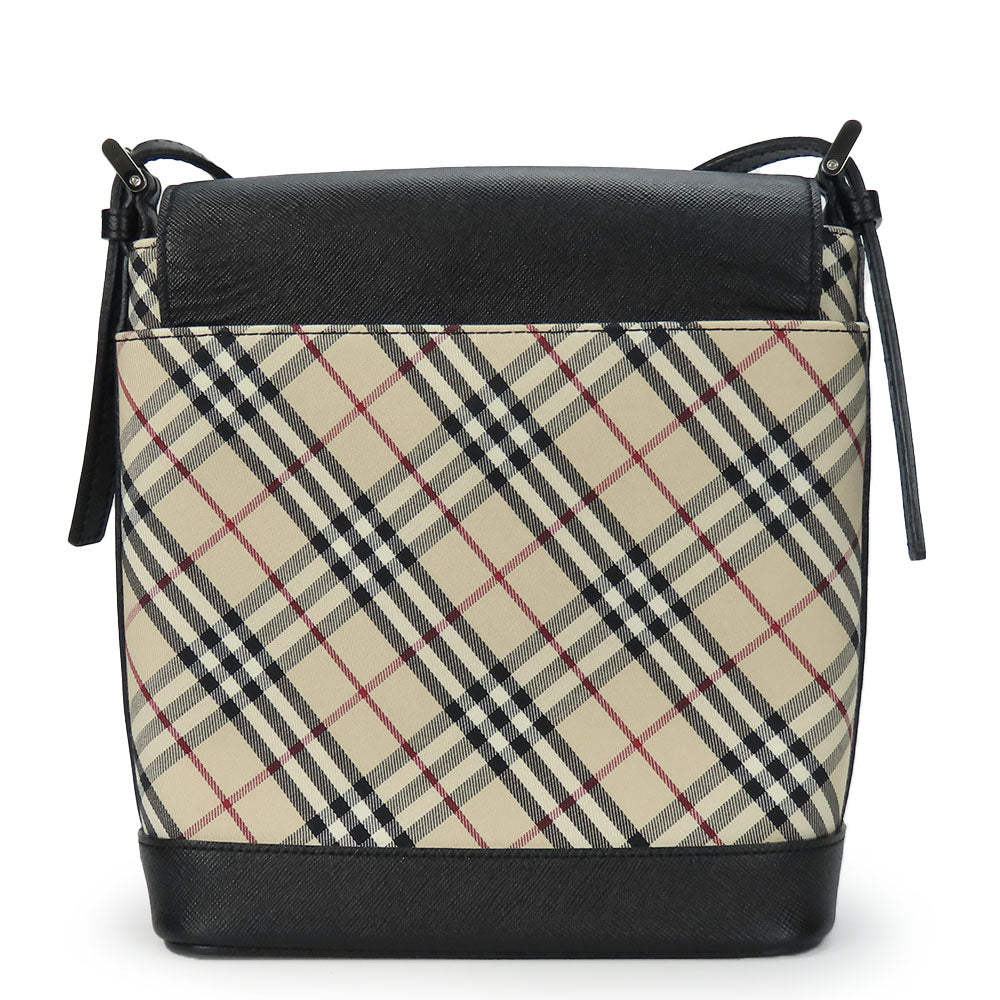 BURBERRY Shoulder Bag Canvas, Leather black Women Used Authentic