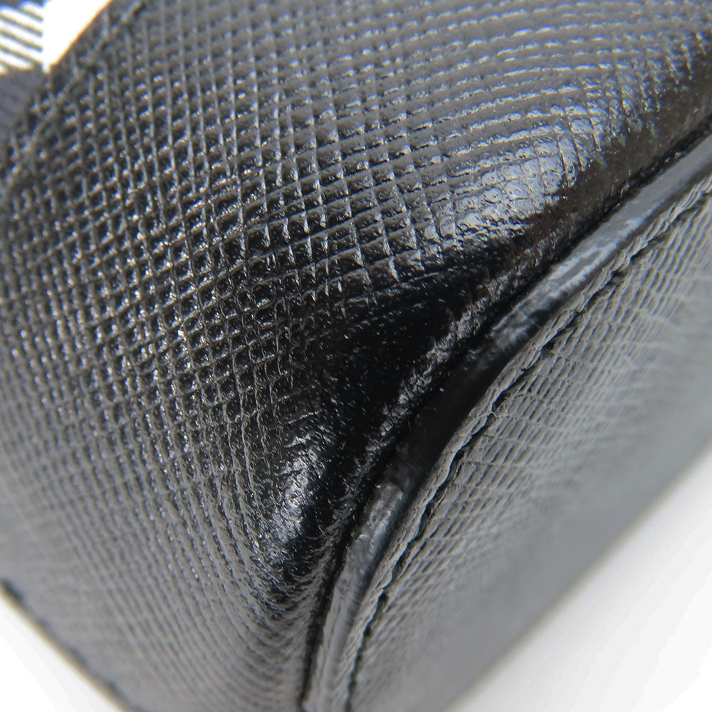 BURBERRY Shoulder Bag Canvas, Leather black Women Used Authentic