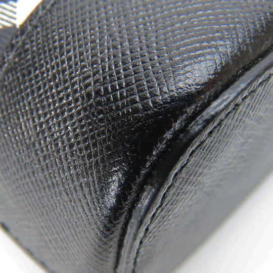 BURBERRY Shoulder Bag Canvas, Leather black Women Used Authentic