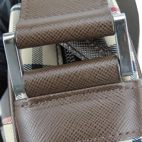 BURBERRY Shoulder Bag Canvas, Leather Brown Women Used Authentic