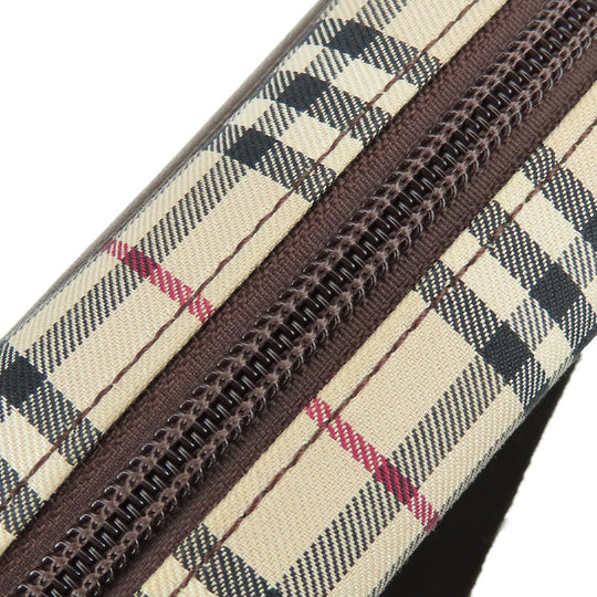 BURBERRY Shoulder Bag Canvas, Leather Brown Women Used Authentic