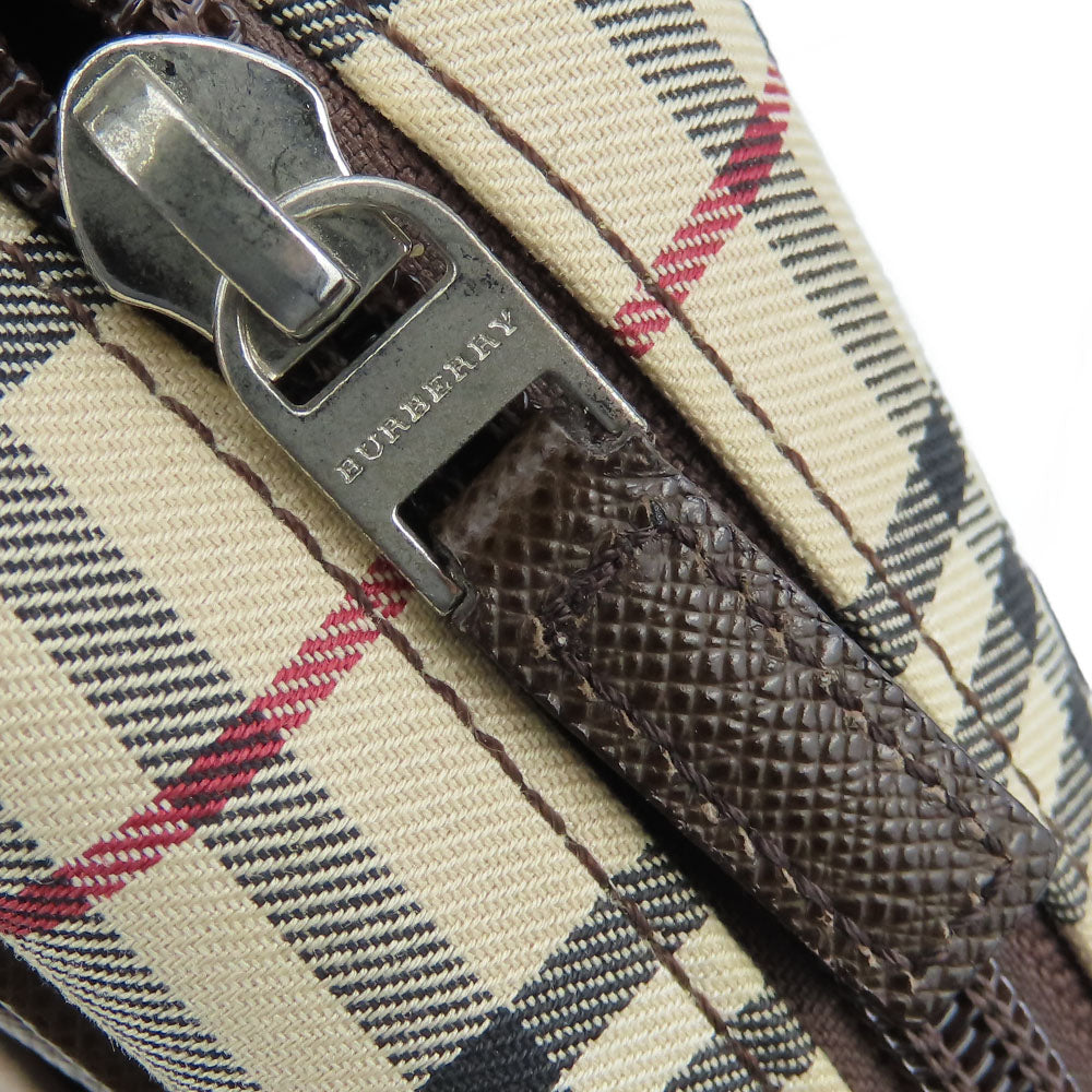 BURBERRY Shoulder Bag Canvas, Leather Brown Women Used Authentic