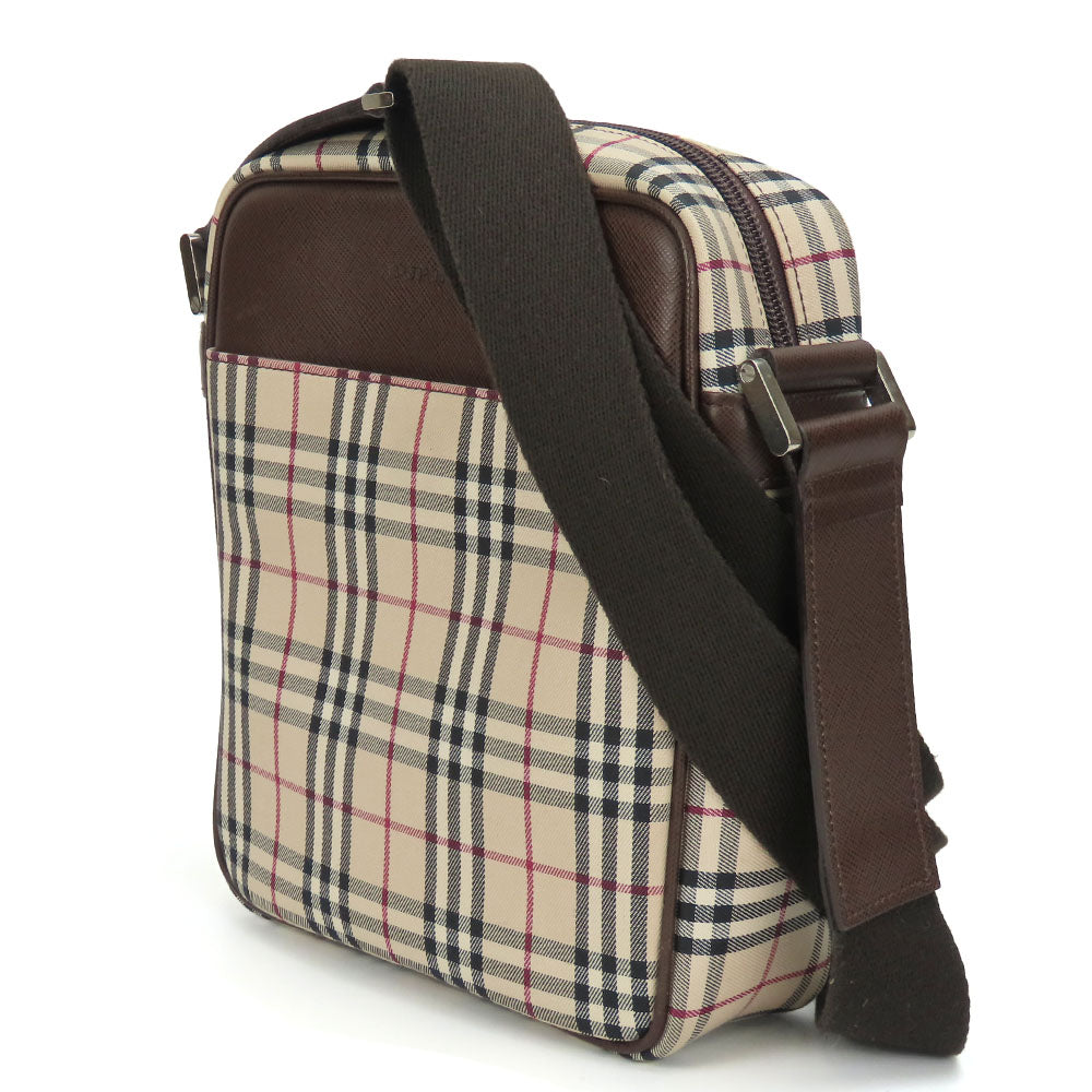 BURBERRY Shoulder Bag Canvas, Leather Brown Women Used Authentic