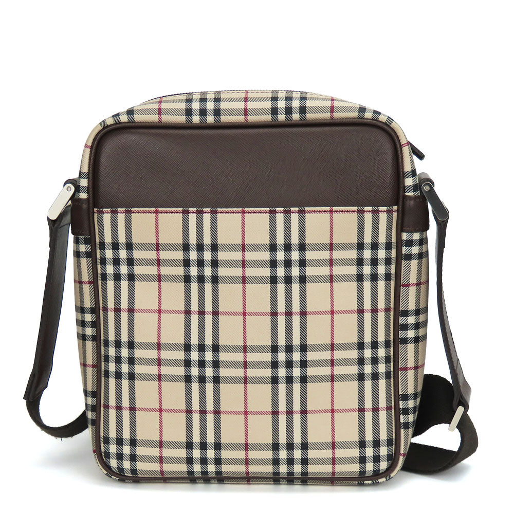 BURBERRY Shoulder Bag Canvas, Leather Brown Women Used Authentic