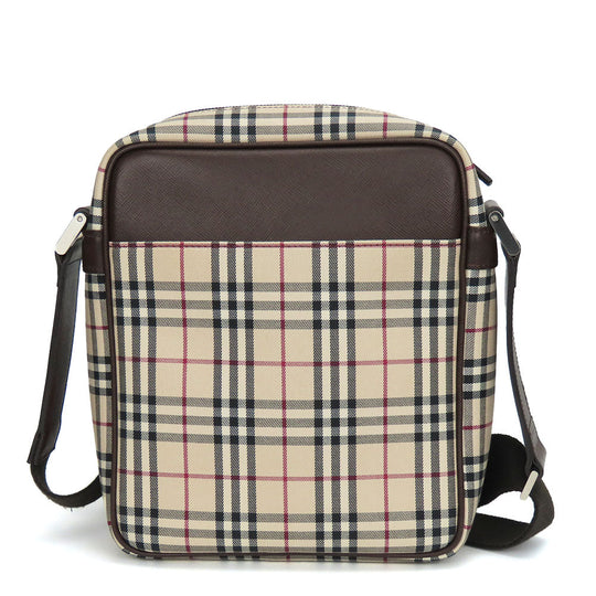 BURBERRY Shoulder Bag Canvas, Leather Brown Women Used Authentic