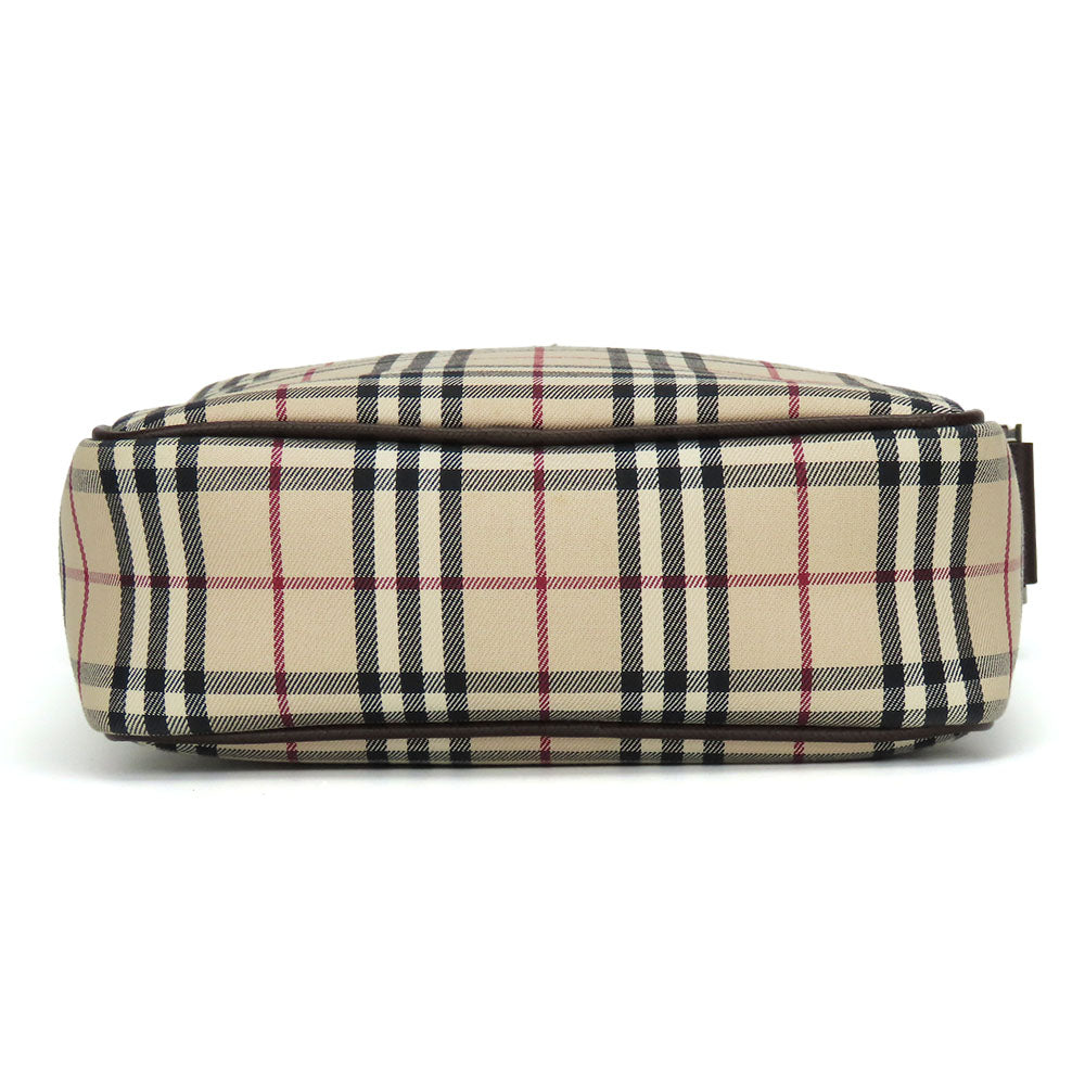 BURBERRY Shoulder Bag Canvas, Leather Brown Women Used Authentic