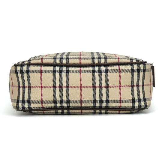 BURBERRY Shoulder Bag Canvas, Leather Brown Women Used Authentic