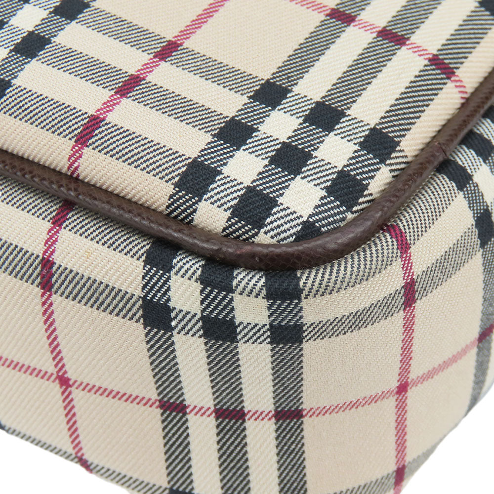 BURBERRY Shoulder Bag Canvas, Leather Brown Women Used Authentic