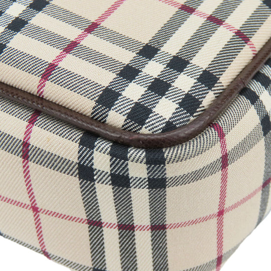 BURBERRY Shoulder Bag Canvas, Leather Brown Women Used Authentic