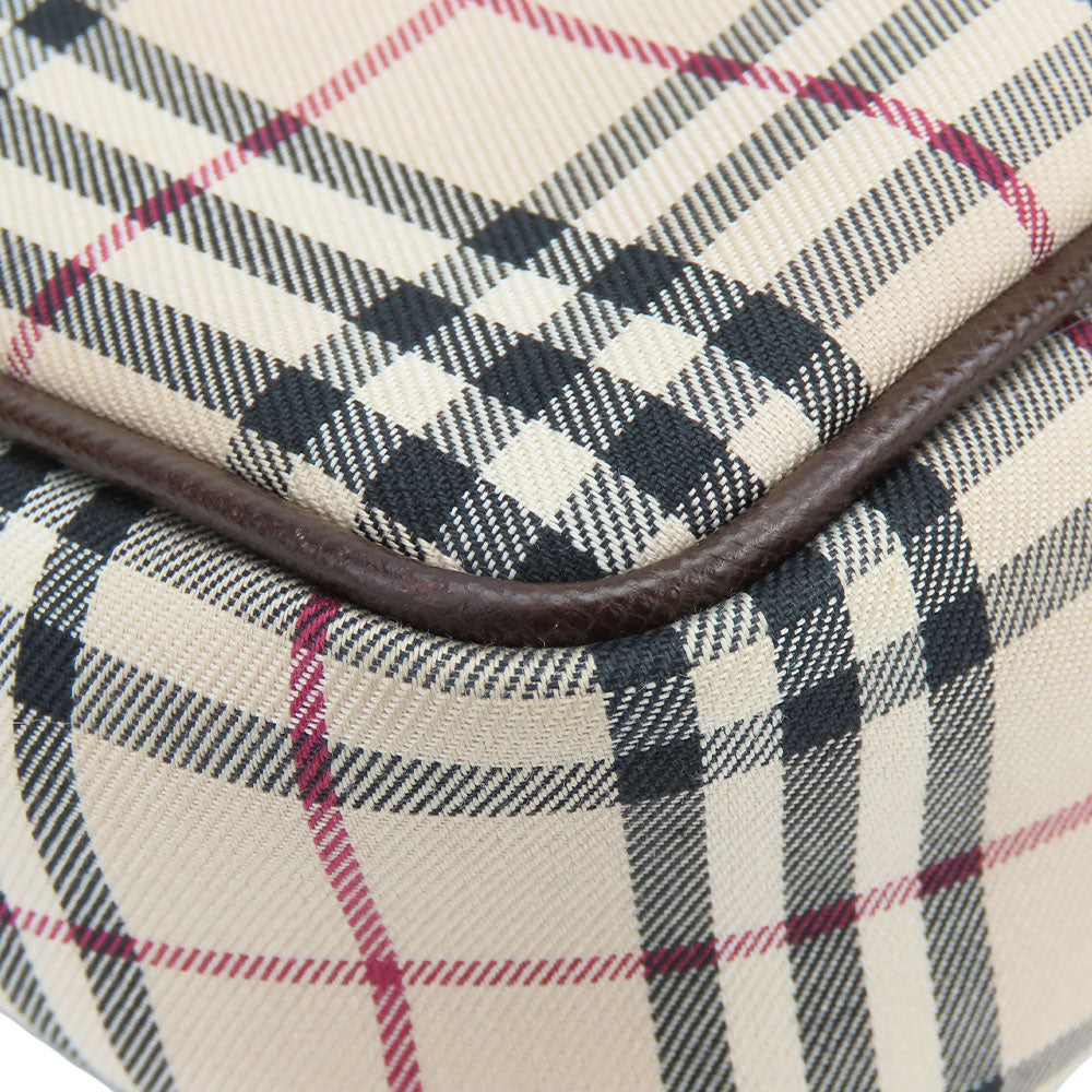 BURBERRY Shoulder Bag Canvas, Leather Brown Women Used Authentic