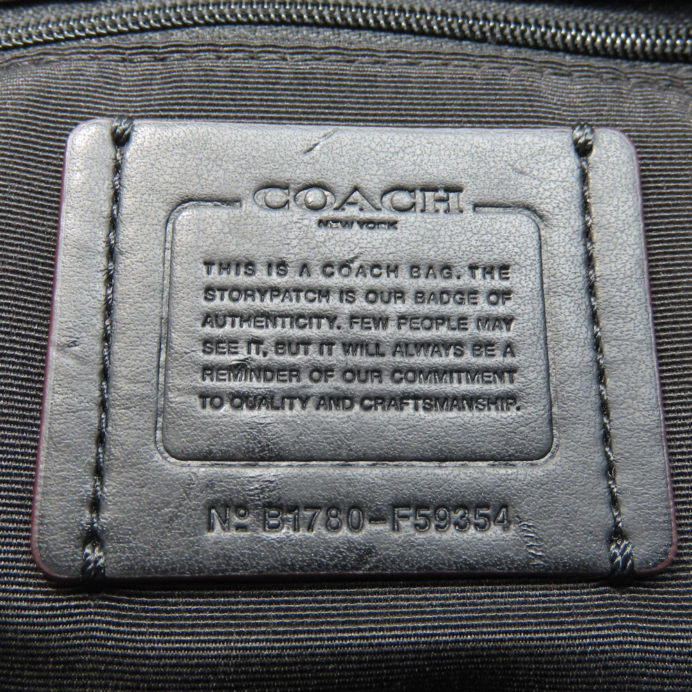 COACH Handbag F59354 leather black Women Used Authentic