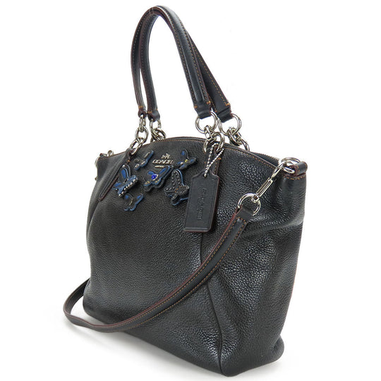 COACH Handbag F59354 leather black Women Used Authentic