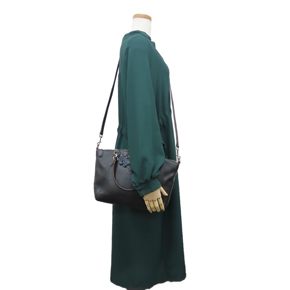 COACH Handbag F59354 leather black Women Used Authentic