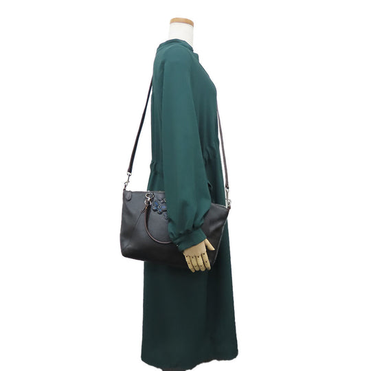 COACH Handbag F59354 leather black Women Used Authentic