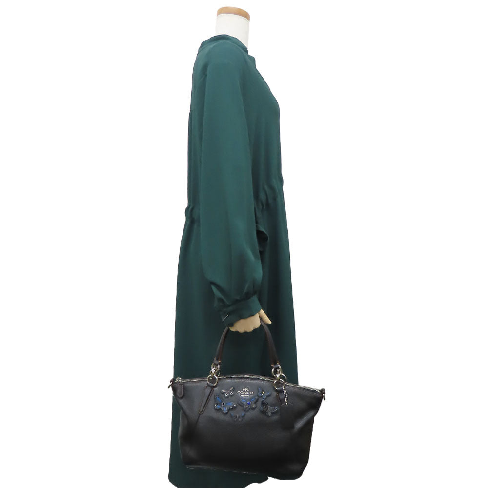 COACH Handbag F59354 leather black Women Used Authentic