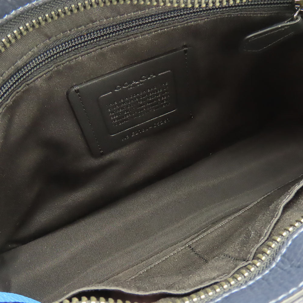 COACH Messenger bag C5291 Canvas, Leather Navy Signature Thompson mens Used Authentic