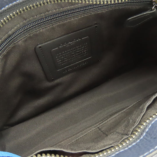 COACH Messenger bag C5291 Canvas, Leather Navy Signature Thompson mens Used Authentic