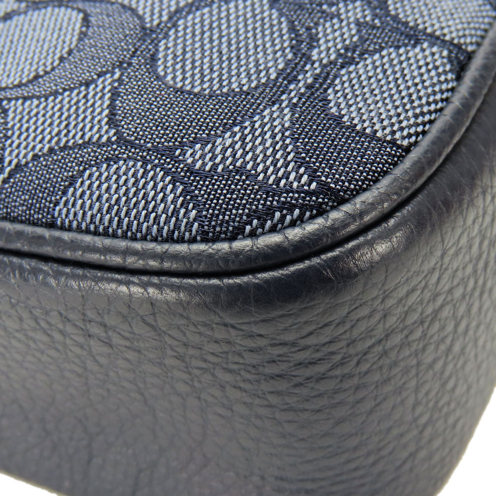 COACH Messenger bag C5291 Canvas, Leather Navy Signature Thompson mens Used Authentic