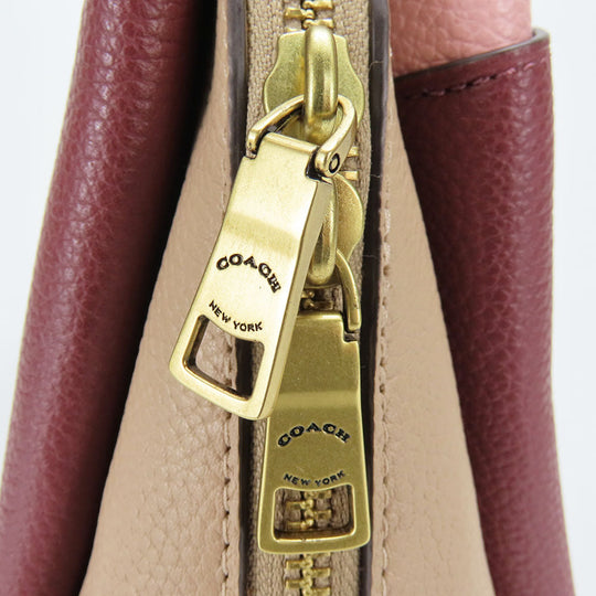 COACH Handbag 5208 leather wine-red Women Used Authentic