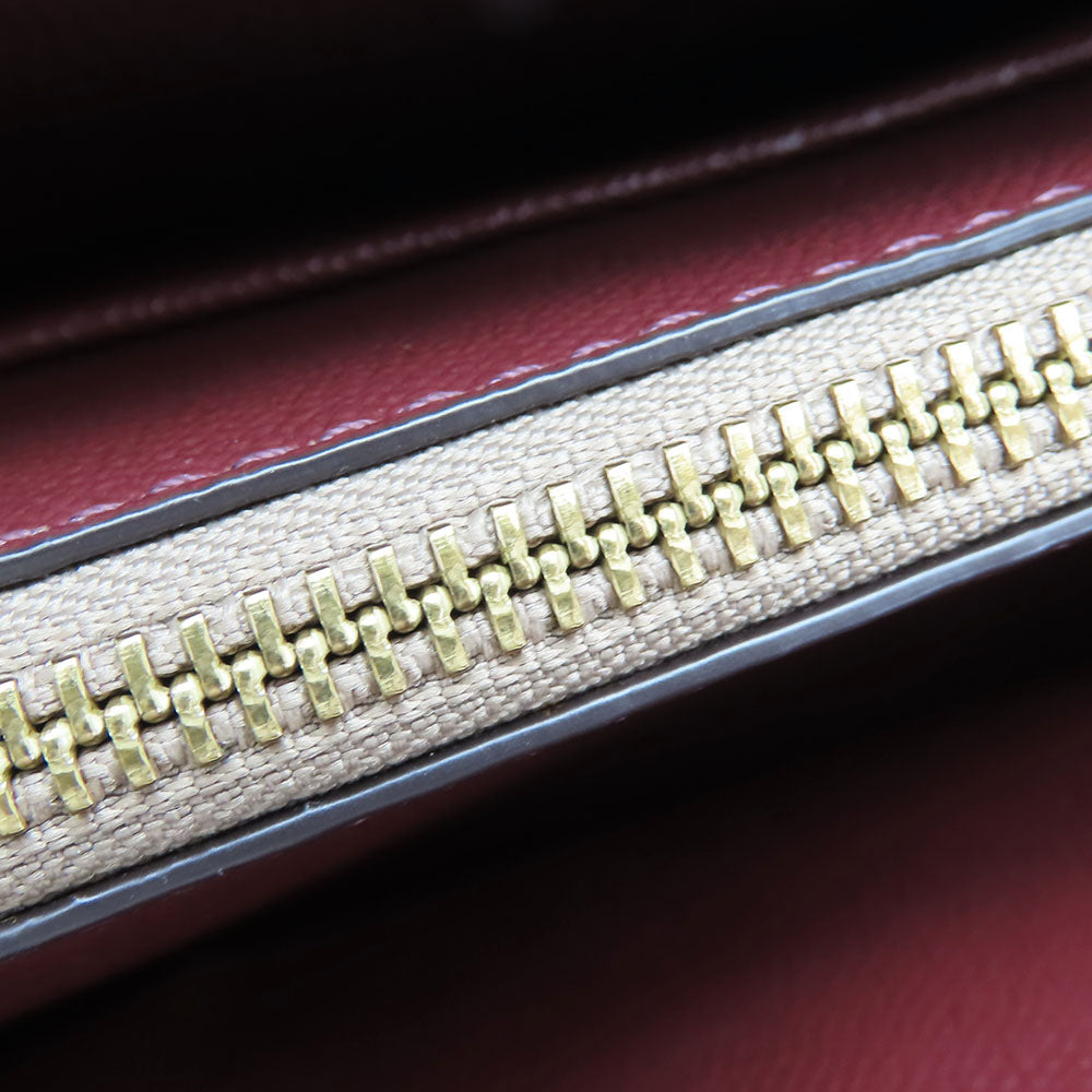 COACH Handbag 5208 leather wine-red Women Used Authentic