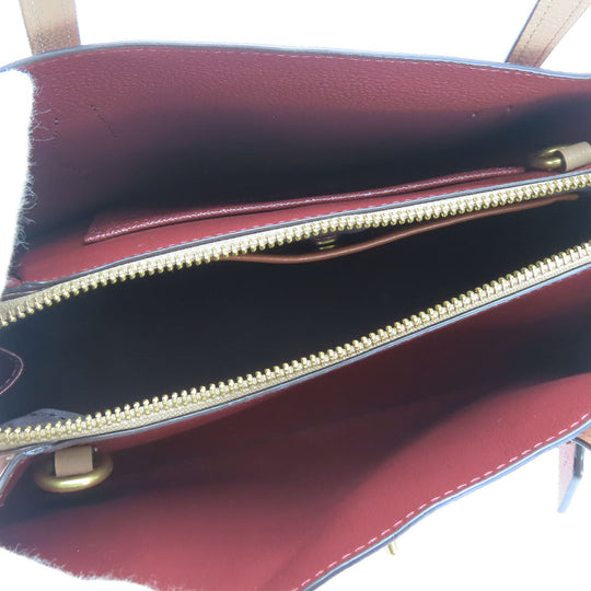 COACH Handbag 5208 leather wine-red Women Used Authentic