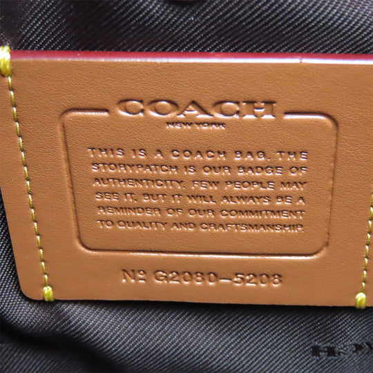 COACH Handbag 5208 leather wine-red Women Used Authentic