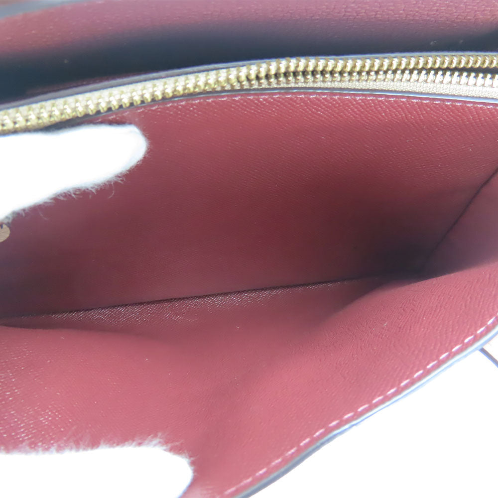 COACH Handbag 5208 leather wine-red Women Used Authentic