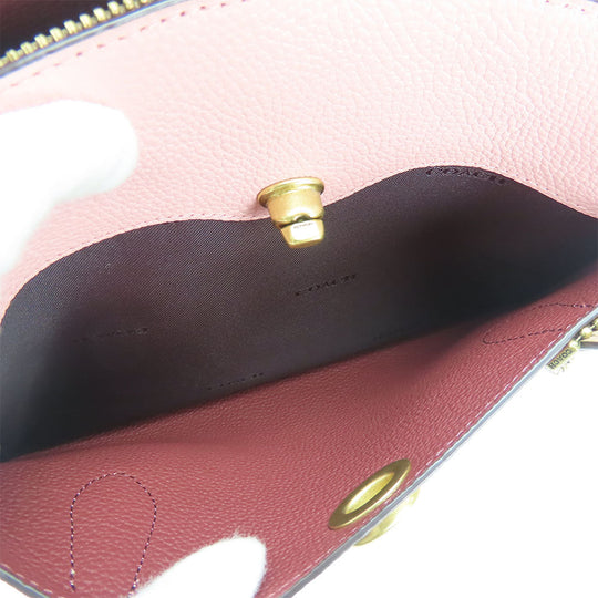 COACH Handbag 5208 leather wine-red Women Used Authentic