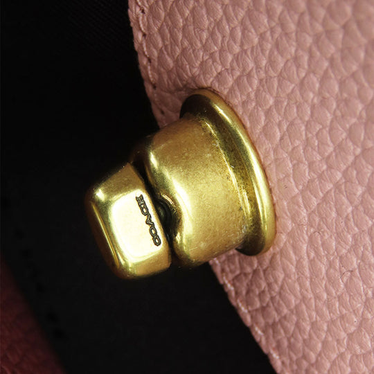 COACH Handbag 5208 leather wine-red Women Used Authentic