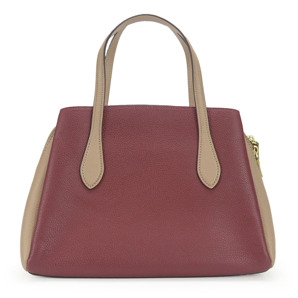 COACH Handbag 5208 leather wine-red Women Used Authentic