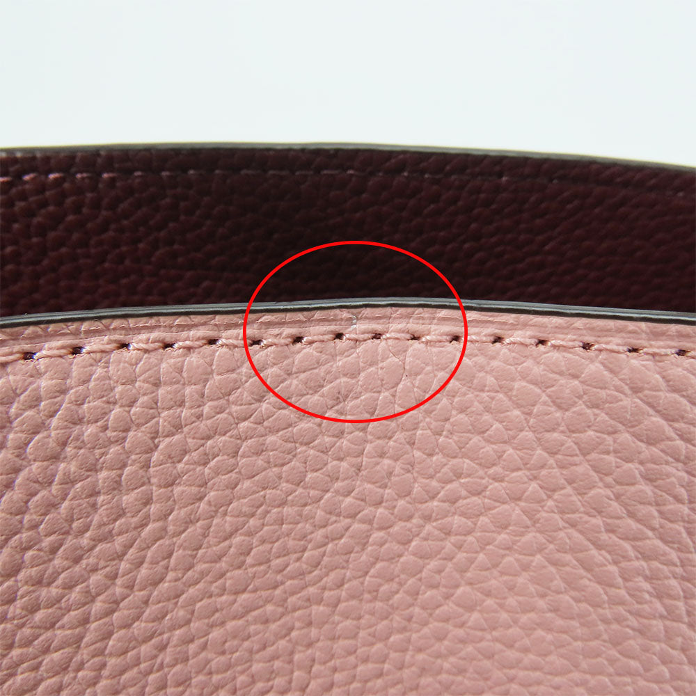 COACH Handbag 5208 leather wine-red Women Used Authentic