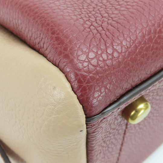 COACH Handbag 5208 leather wine-red Women Used Authentic