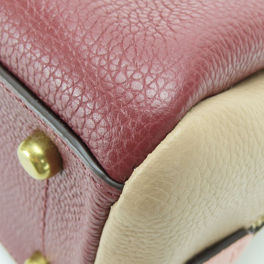 COACH Handbag 5208 leather wine-red Women Used Authentic