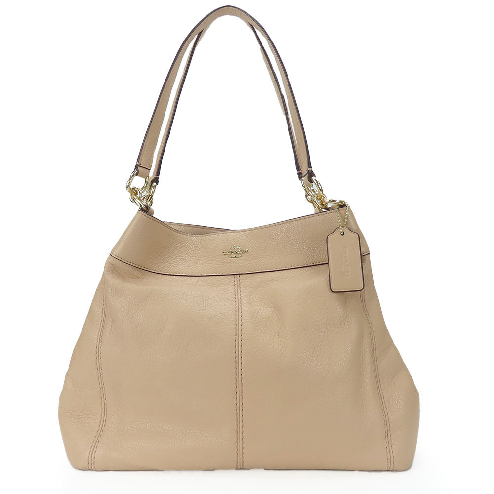 COACH Tote Bag F57545 leather beige Women Used Authentic