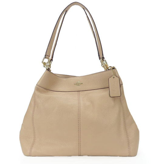 COACH Tote Bag F57545 leather beige Women Used Authentic