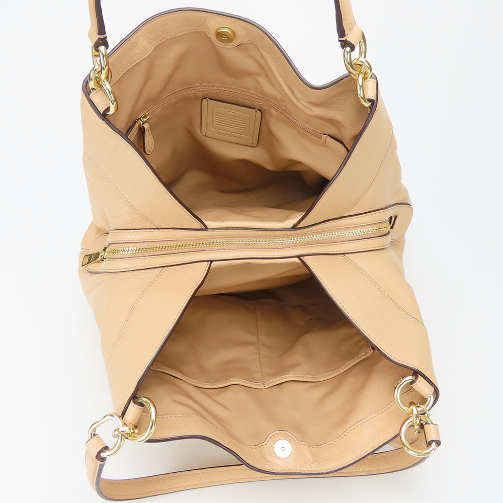 COACH Tote Bag F57545 leather beige Women Used Authentic