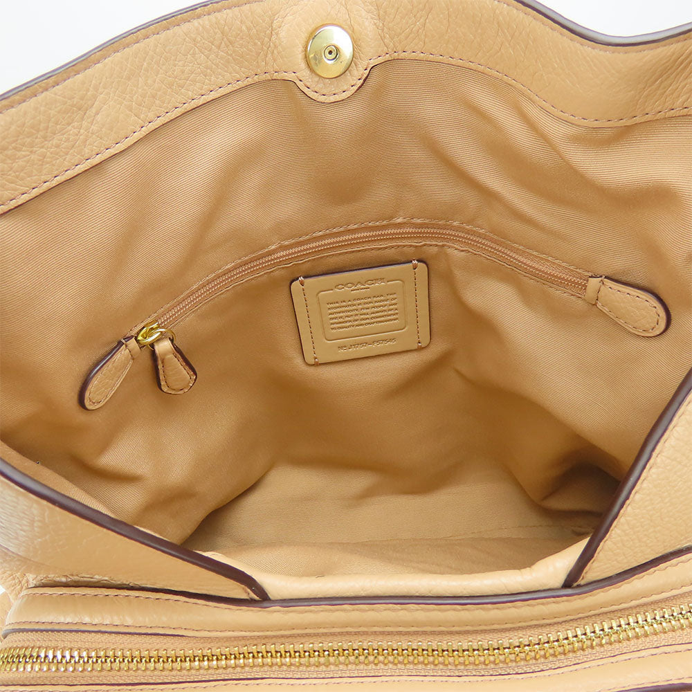 COACH Tote Bag F57545 leather beige Women Used Authentic