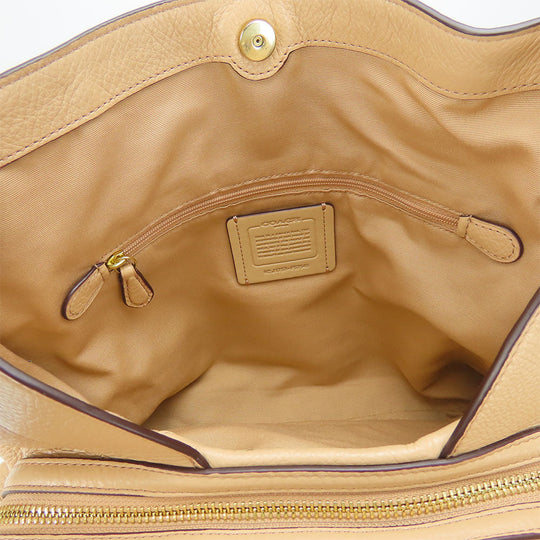 COACH Tote Bag F57545 leather beige Women Used Authentic