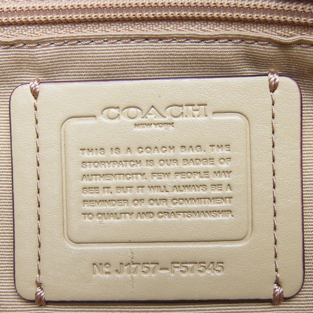 COACH Tote Bag F57545 leather beige Women Used Authentic