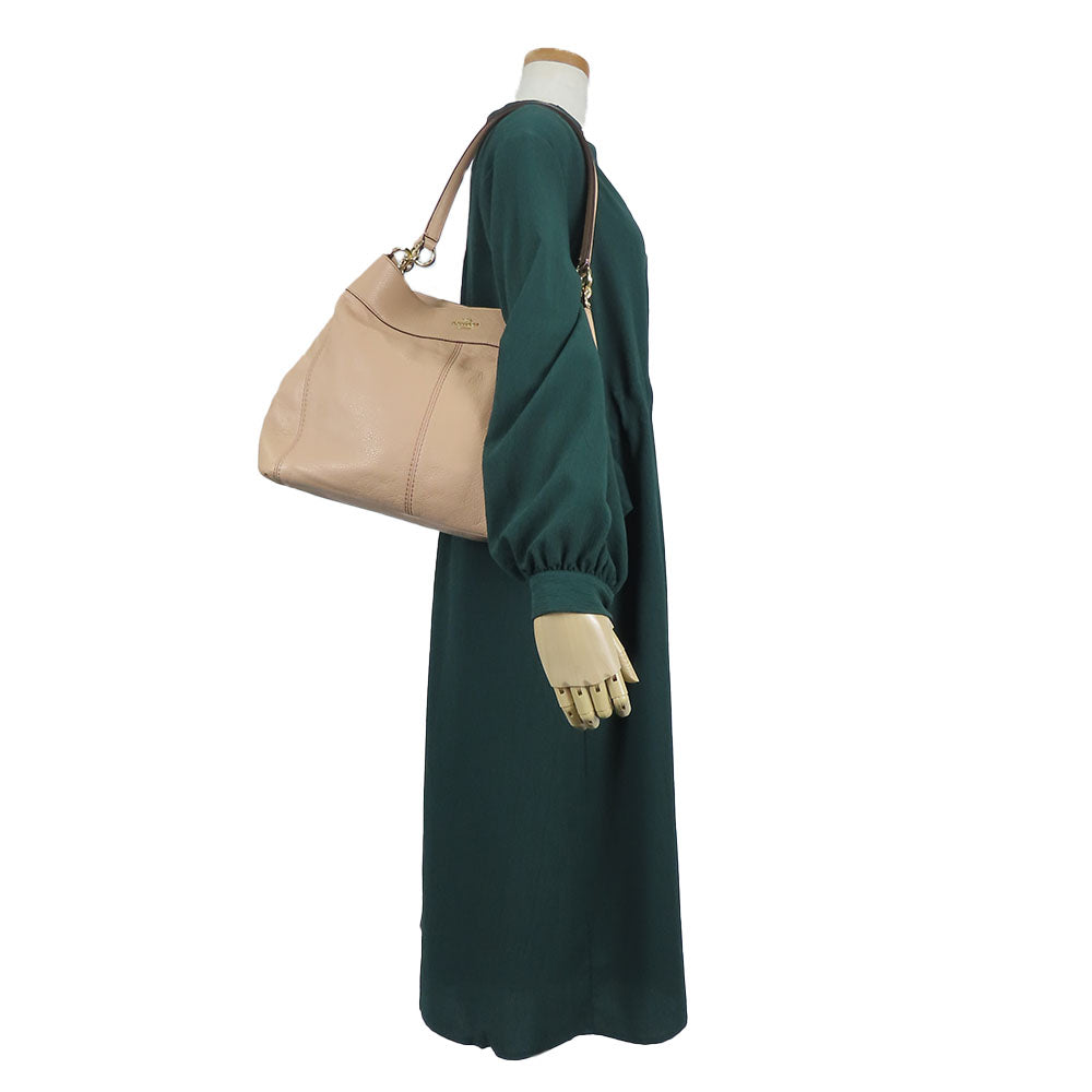 COACH Tote Bag F57545 leather beige Women Used Authentic