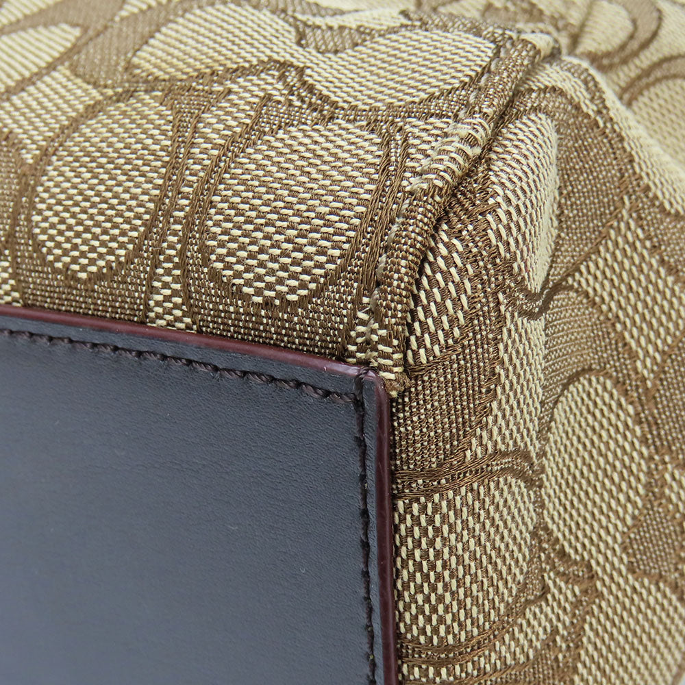 COACH Handbag F27582 Canvas, Leather Brown Women Used Authentic