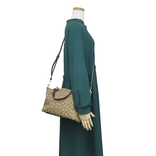 COACH Handbag F27582 Canvas, Leather Brown Women Used Authentic