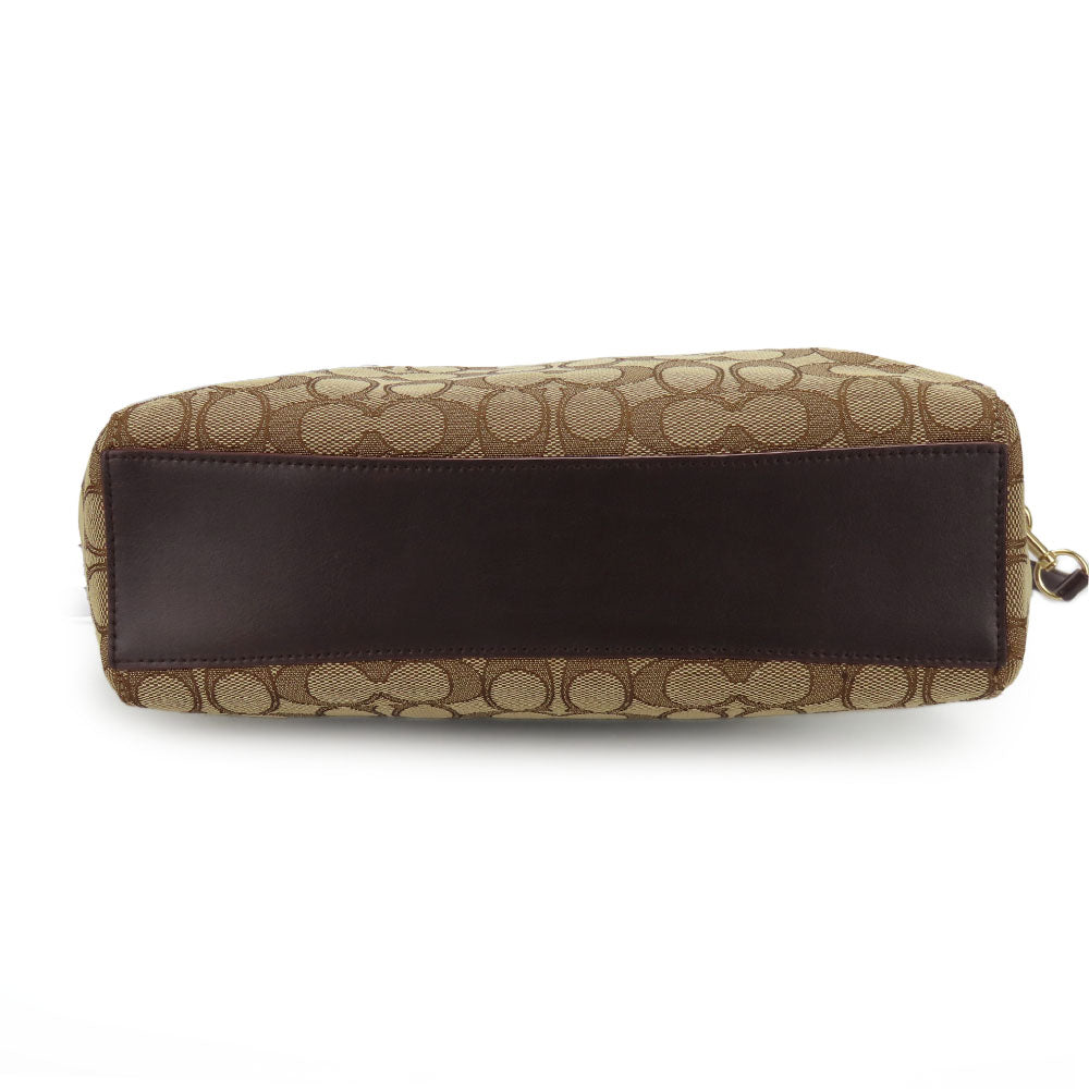 COACH Handbag F27582 Canvas, Leather Brown Women Used Authentic