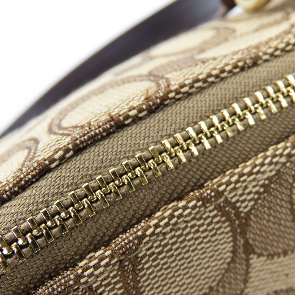 COACH Handbag F27582 Canvas, Leather Brown Women Used Authentic