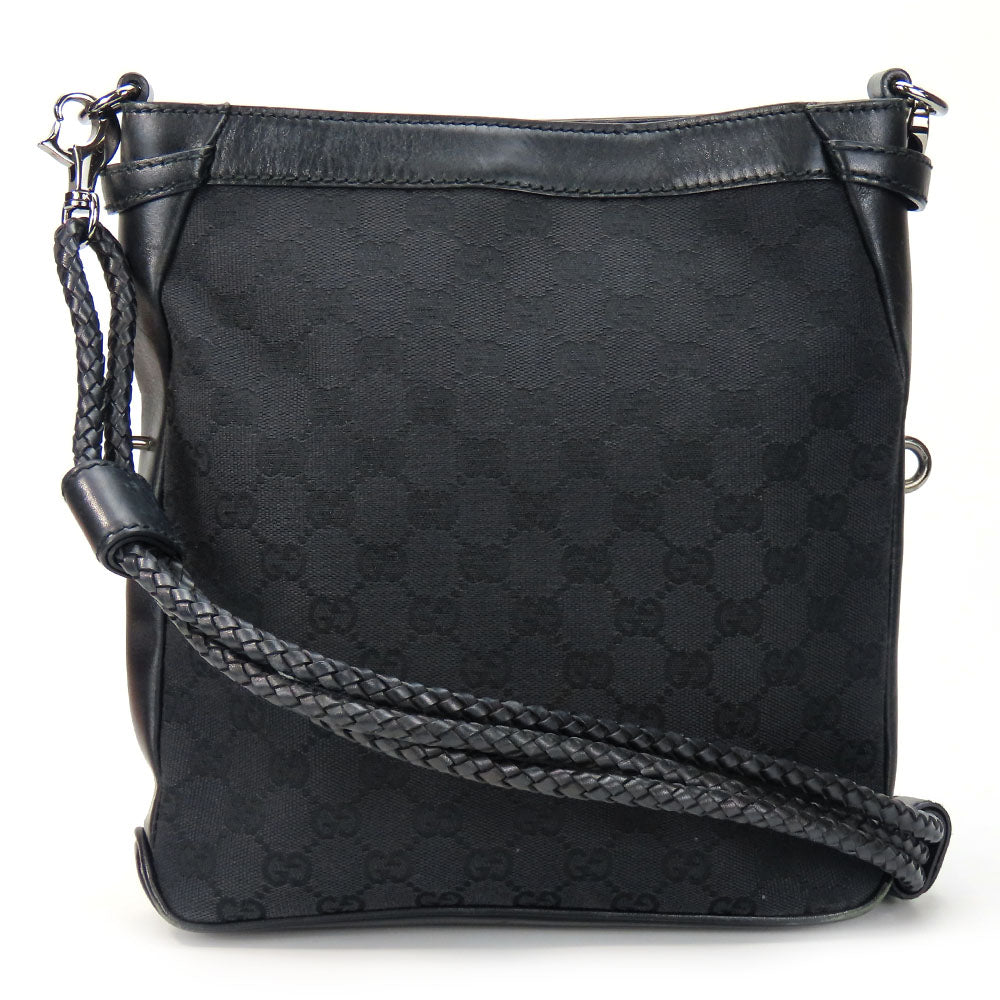 GUCCI Shoulder Bag 109097 GG canvas, leather black Women Used Authentic