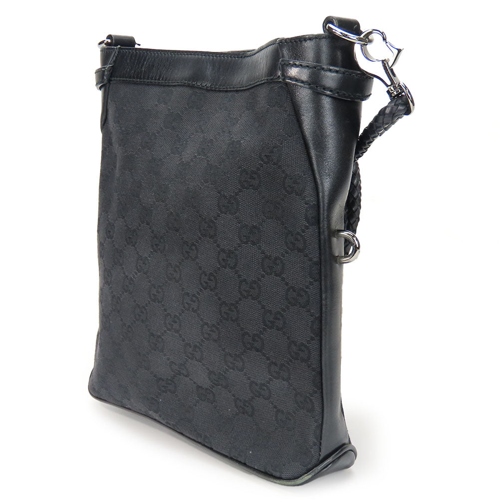 GUCCI Shoulder Bag 109097 GG canvas, leather black Women Used Authentic