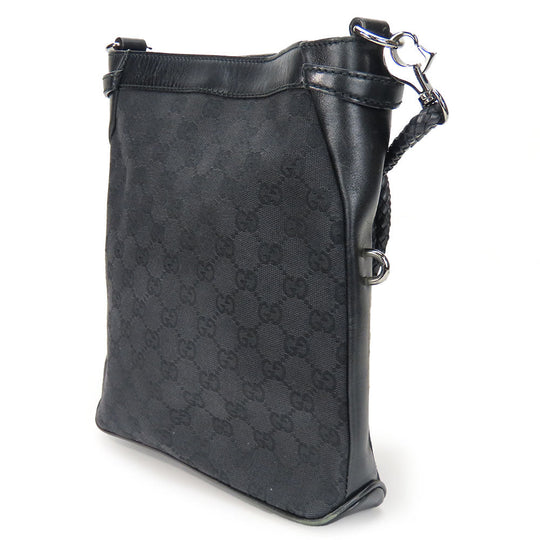 GUCCI Shoulder Bag 109097 GG canvas, leather black Women Used Authentic