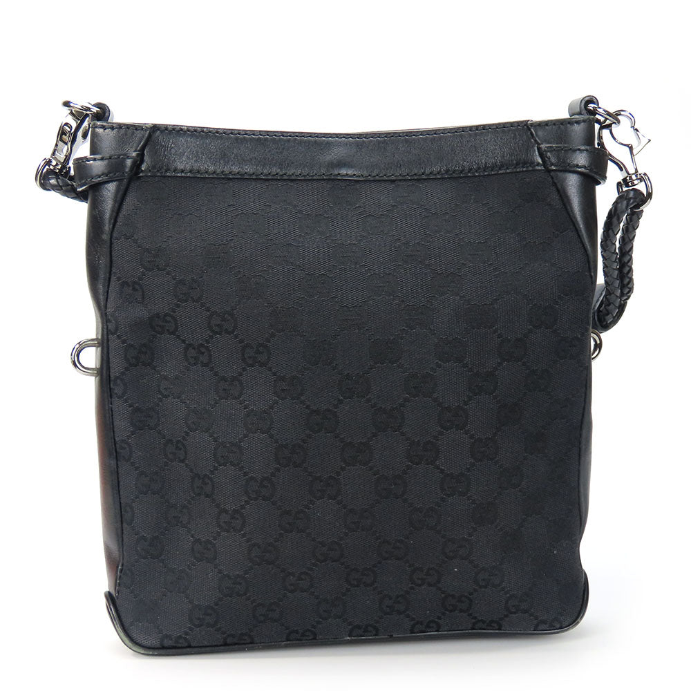 GUCCI Shoulder Bag 109097 GG canvas, leather black Women Used Authentic