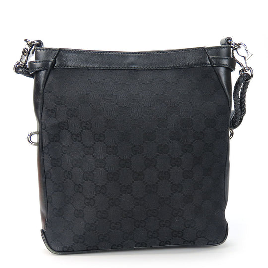 GUCCI Shoulder Bag 109097 GG canvas, leather black Women Used Authentic