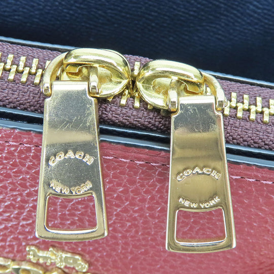 COACH Handbag 76089 leather wine-red Channing Carryall Women Used Authentic